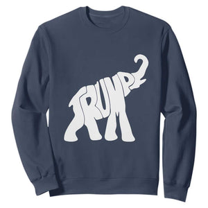 Trump 2024 Republican Elephant Sweatshirt US 47th President TS02 Navy Print Your Wear