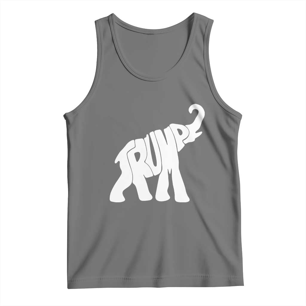 Trump 2024 Republican Elephant Tank Top US 47th President TS02 Black Heather Print Your Wear