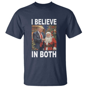 Funny Christmas Trump And Santa T Shirt I Believe In Both TS02 Navy Print Your Wear