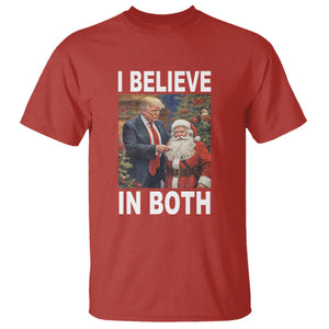 Funny Christmas Trump And Santa T Shirt I Believe In Both TS02 Red Print Your Wear