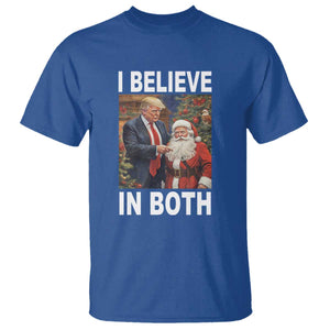 Funny Christmas Trump And Santa T Shirt I Believe In Both TS02 Royal Blue Print Your Wear
