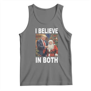 Funny Christmas Trump And Santa Tank Top I Believe In Both TS02 Black Heather Print Your Wear