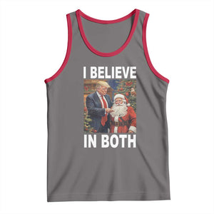 Funny Christmas Trump And Santa Tank Top I Believe In Both TS02 Deep Heather Red Print Your Wear