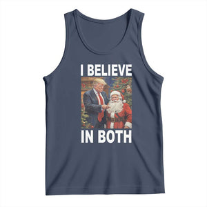 Funny Christmas Trump And Santa Tank Top I Believe In Both TS02 Navy Print Your Wear