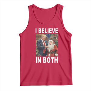 Funny Christmas Trump And Santa Tank Top I Believe In Both TS02 Red Print Your Wear