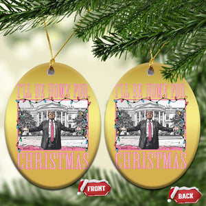 Xmas Trump Christmas Ornament I'll Be Home For Xmas Funny Santa Donald TS02 Oval Gold Print Your Wear