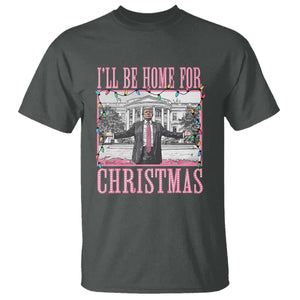 Christmas Trump T Shirt I'll Be Home For Xmas Funny Santa Donald TS02 Dark Heather Print Your Wear