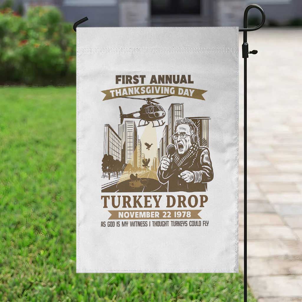 Vintage Thanksgiving Turkey Drop Garden Flag Funny 1978 Helicopter Scene Classic TV Moment TS02 Print Your Wear