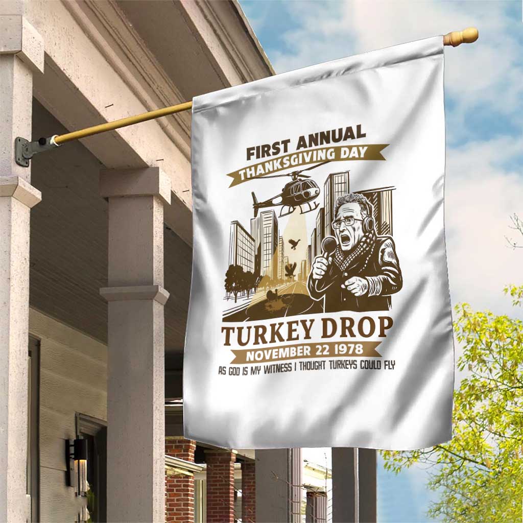 Vintage Thanksgiving Turkey Drop Garden Flag Funny 1978 Helicopter Scene Classic TV Moment TS02 Print Your Wear