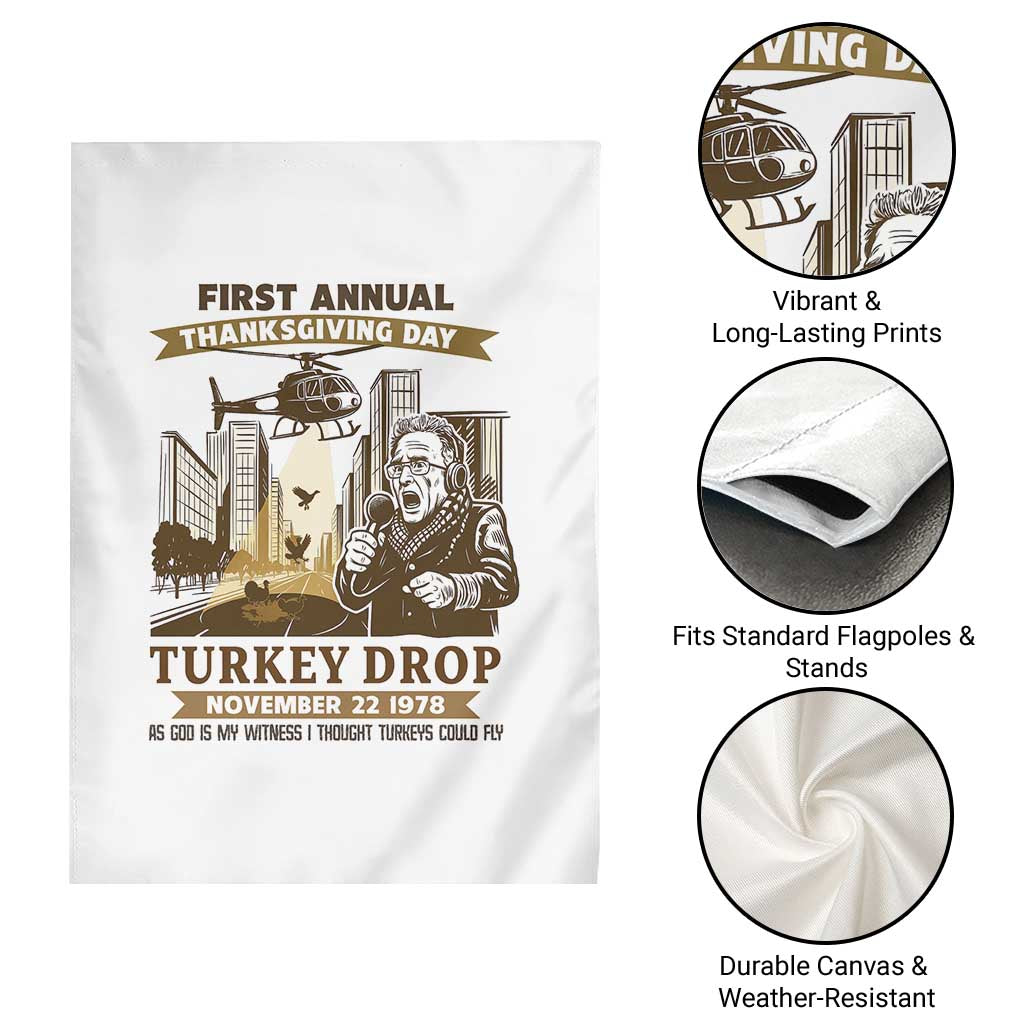 Vintage Thanksgiving Turkey Drop Garden Flag Funny 1978 Helicopter Scene Classic TV Moment TS02 Print Your Wear