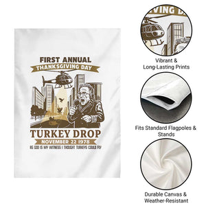 Vintage Thanksgiving Turkey Drop Garden Flag Funny 1978 Helicopter Scene Classic TV Moment TS02 Print Your Wear