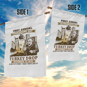 Vintage Thanksgiving Turkey Drop Garden Flag Funny 1978 Helicopter Scene Classic TV Moment TS02 Print Your Wear