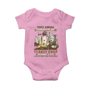 Vintage Thanksgiving Turkey Drop Baby Onesie Funny 1978 Helicopter Scene Classic TV Moment TS02 Light Pink Print Your Wear