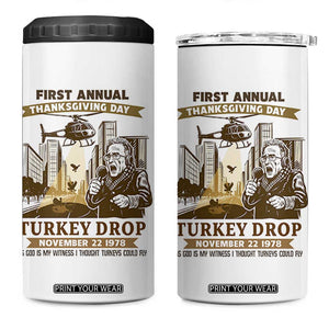 Vintage Thanksgiving Turkey Drop 4 in 1 Can Cooler Tumbler Funny 1978 Helicopter Scene Classic TV Moment TS02 One Size: 16 oz White Print Your Wear