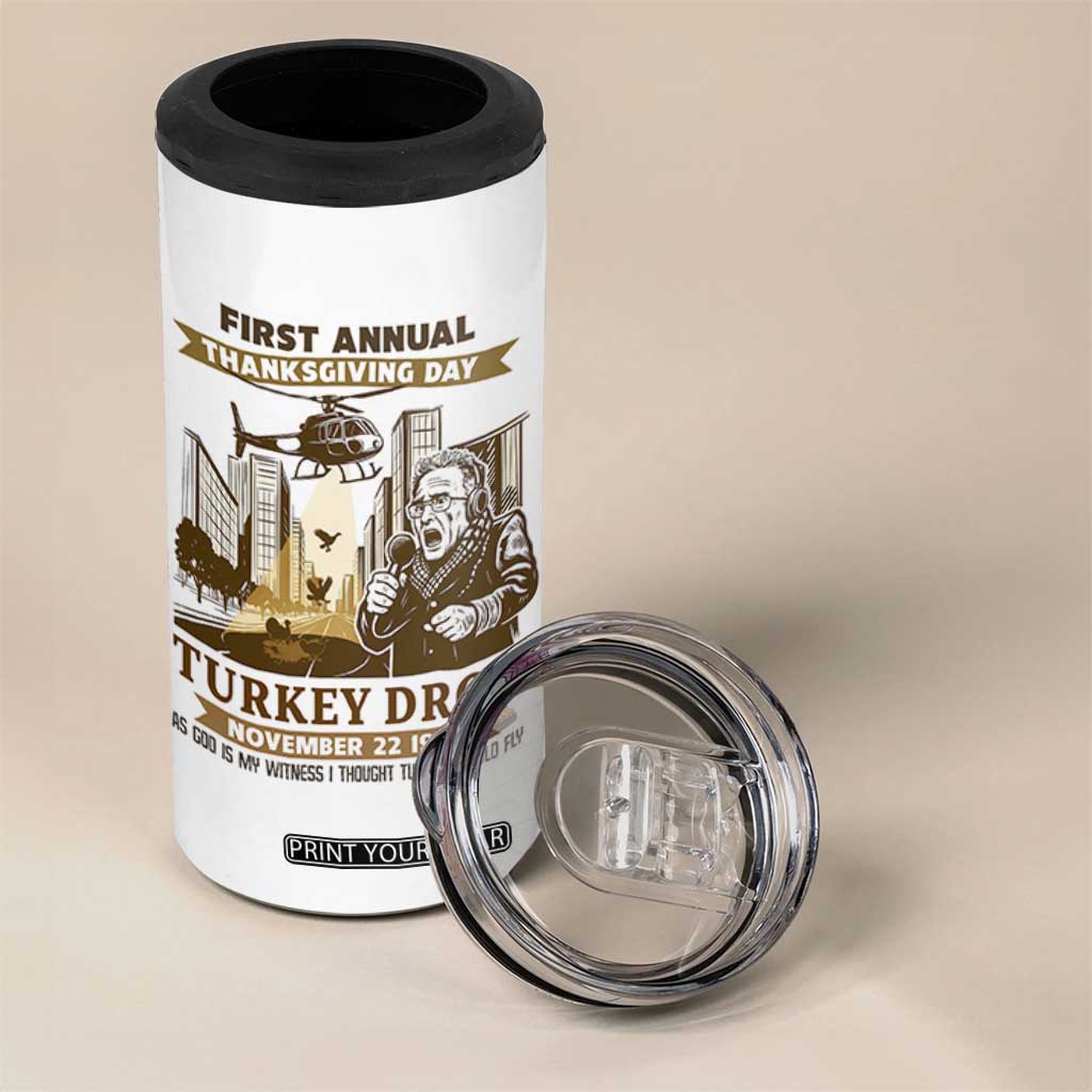 Vintage Thanksgiving Turkey Drop 4 in 1 Can Cooler Tumbler Funny 1978 Helicopter Scene Classic TV Moment TS02 Print Your Wear