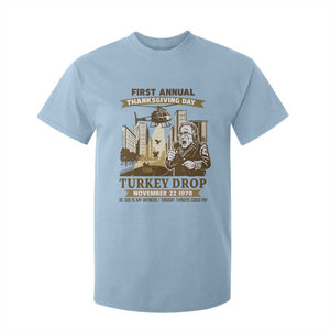 Vintage Thanksgiving Turkey Drop T Shirt For Kid Funny 1978 Helicopter Scene Classic TV Moment TS02 Light Blue Print Your Wear