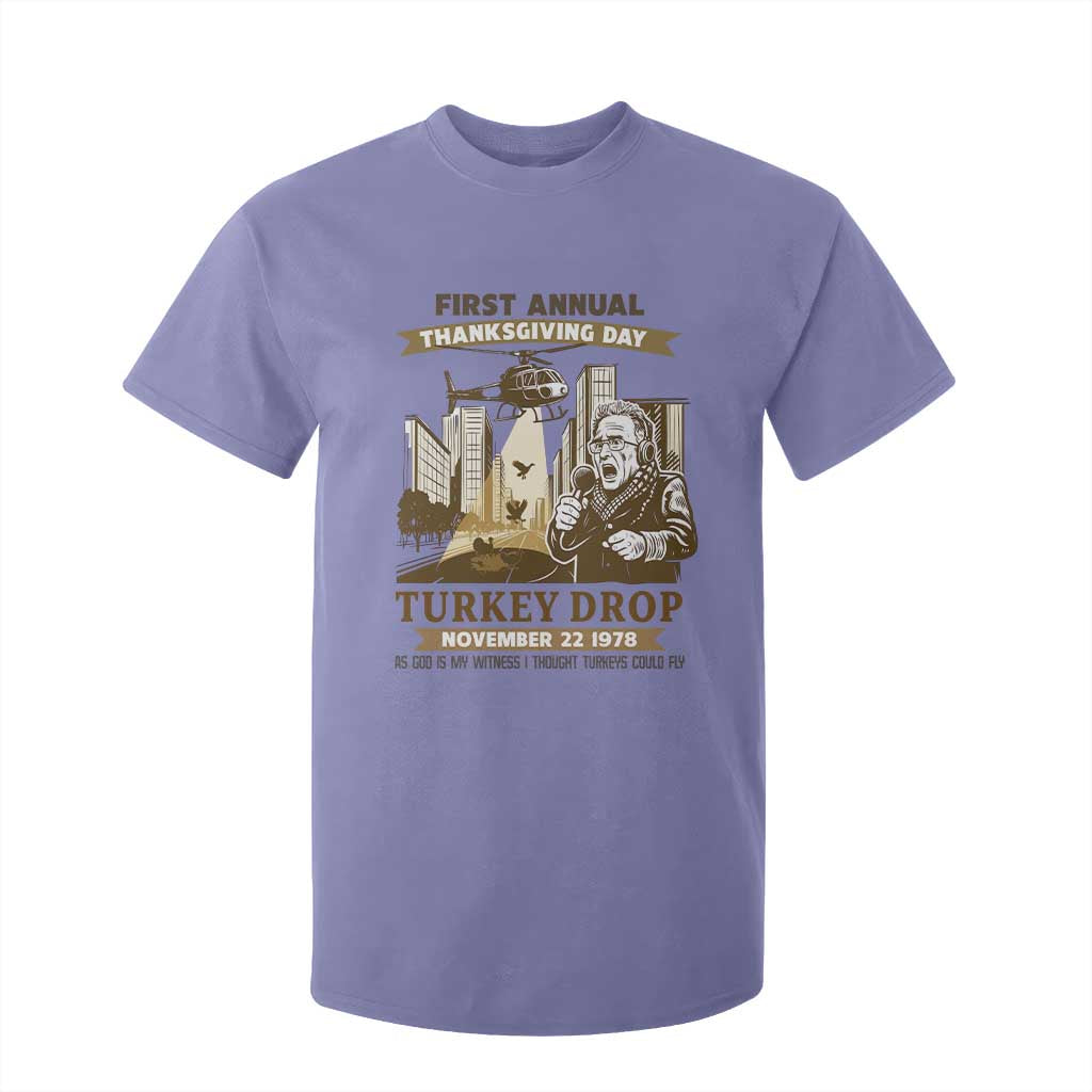 Vintage Thanksgiving Turkey Drop T Shirt For Kid Funny 1978 Helicopter Scene Classic TV Moment TS02 Violet Print Your Wear