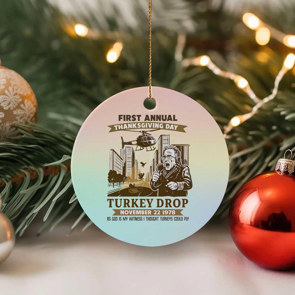 Vintage Thanksgiving Turkey Drop Ceramic Ornament Funny 1978 Helicopter Scene Classic TV Moment TS02 1pc Pastel Print Your Wear