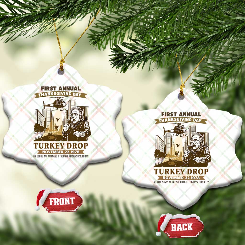 Vintage Thanksgiving Turkey Drop Ceramic Ornament Funny 1978 Helicopter Scene Classic TV Moment TS02 Print Your Wear