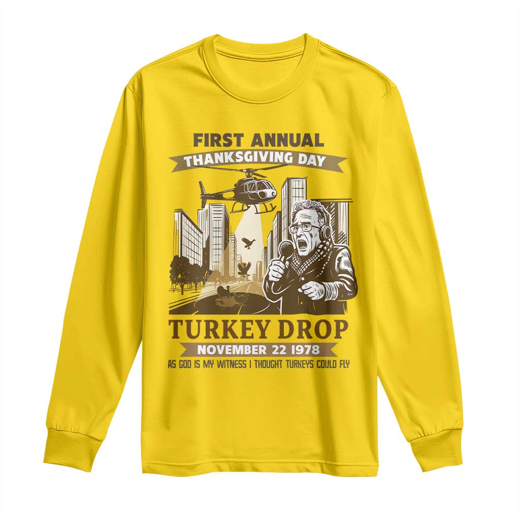 Vintage Thanksgiving Turkey Drop Long Sleeve Shirt Funny 1978 Helicopter Scene Classic TV Moment TS02 Daisy Print Your Wear