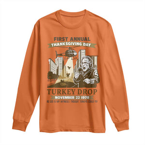 Vintage Thanksgiving Turkey Drop Long Sleeve Shirt Funny 1978 Helicopter Scene Classic TV Moment TS02 Orange Print Your Wear