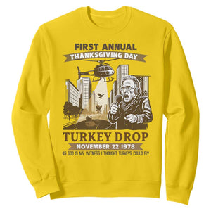 Vintage Thanksgiving Turkey Drop Sweatshirt Funny 1978 Helicopter Scene Classic TV Moment TS02 Daisy Print Your Wear