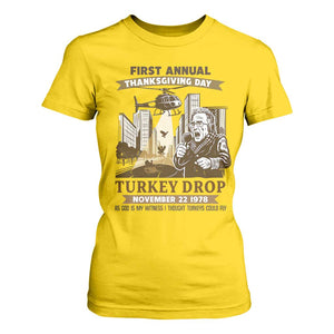 Vintage Thanksgiving Turkey Drop T Shirt For Women Funny 1978 Helicopter Scene Classic TV Moment TS02 Daisy Print Your Wear