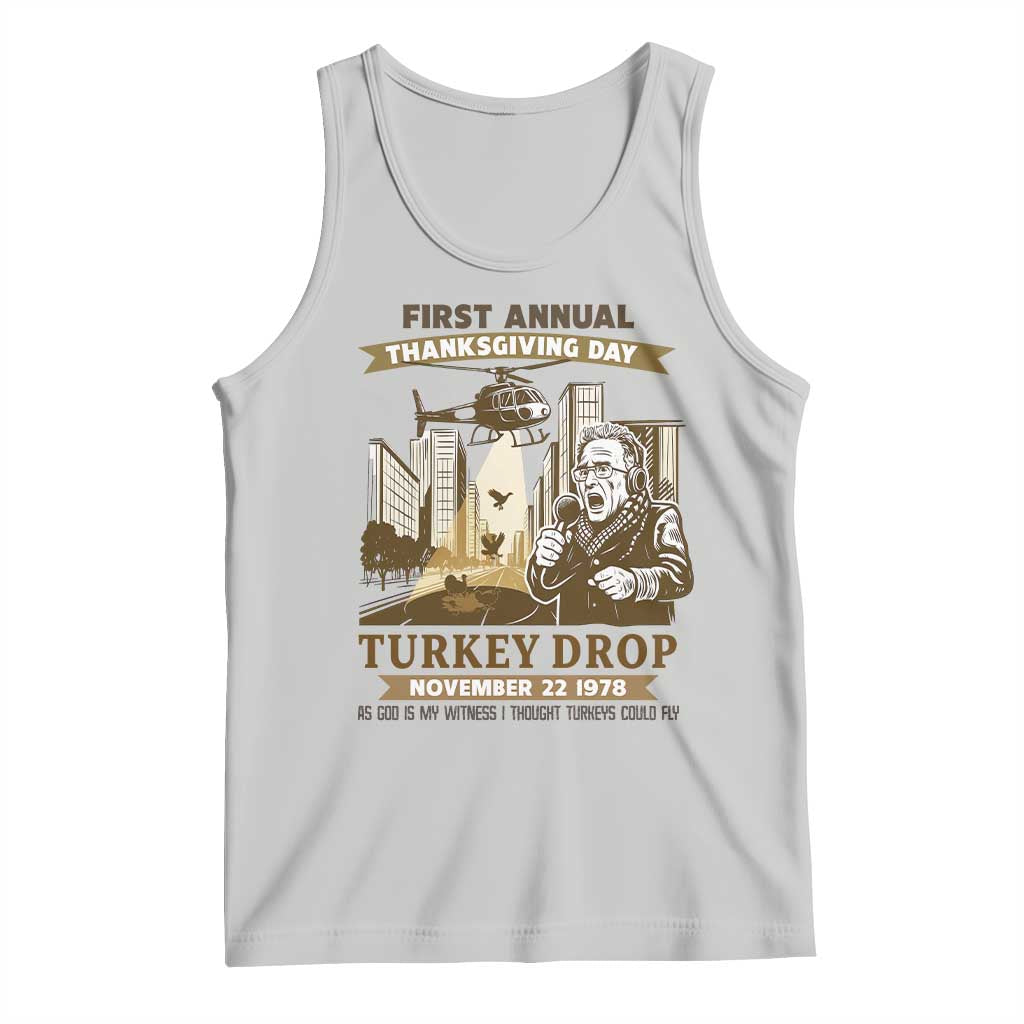 Vintage Thanksgiving Turkey Drop Tank Top Funny 1978 Helicopter Scene Classic TV Moment TS02 Ash Print Your Wear