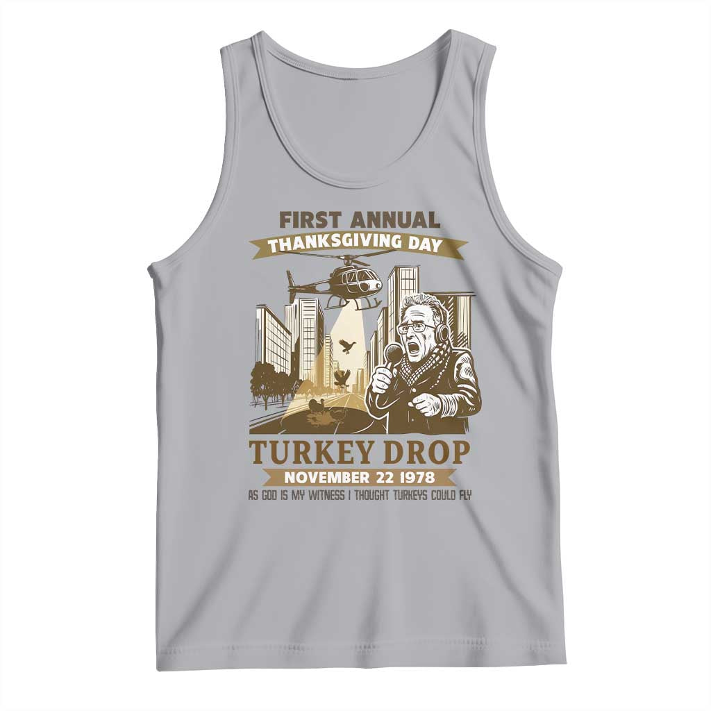 Vintage Thanksgiving Turkey Drop Tank Top Funny 1978 Helicopter Scene Classic TV Moment TS02 Athletic Heather Print Your Wear