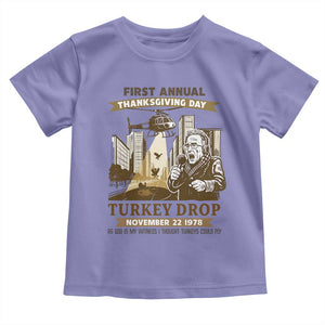 Vintage Thanksgiving Turkey Drop Toddler T Shirt Funny 1978 Helicopter Scene Classic TV Moment TS02 Violet Print Your Wear