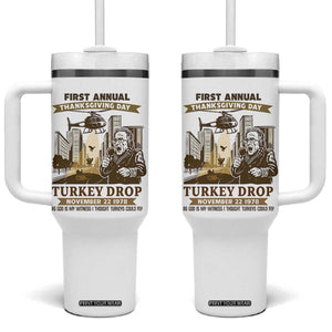 Vintage Thanksgiving Turkey Drop Tumbler With Handle Funny 1978 Helicopter Scene Classic TV Moment TS02 One Size: 40 oz White Print Your Wear