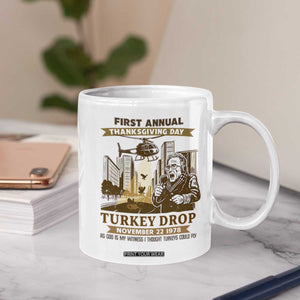 Vintage Thanksgiving Turkey Drop Coffee Mug Funny 1978 Helicopter Scene Classic TV Moment TS02 Print Your Wear