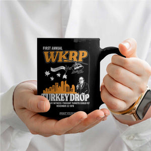 WKRP Turkey Drop with Les Nessman Coffee Mug Retro Thanksgiving Humor for Classic TV Fans TS02 Print Your Wear