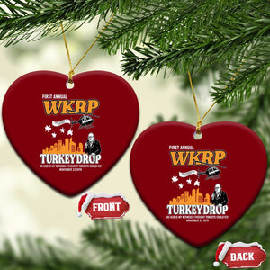 WKRP Turkey Drop with Les Nessman Ceramic Ornament Retro Thanksgiving Humor for Classic TV Fans TS02 Print Your Wear