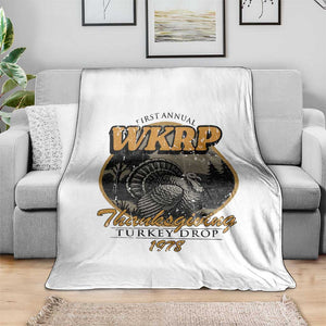 Retro WKRP Thanksgiving Turkey Drop 1978 Throw Blanket Distressed Vintage Holiday TS02 Print Your Wear