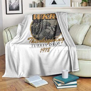 Retro WKRP Thanksgiving Turkey Drop 1978 Throw Blanket Distressed Vintage Holiday TS02 Print Your Wear