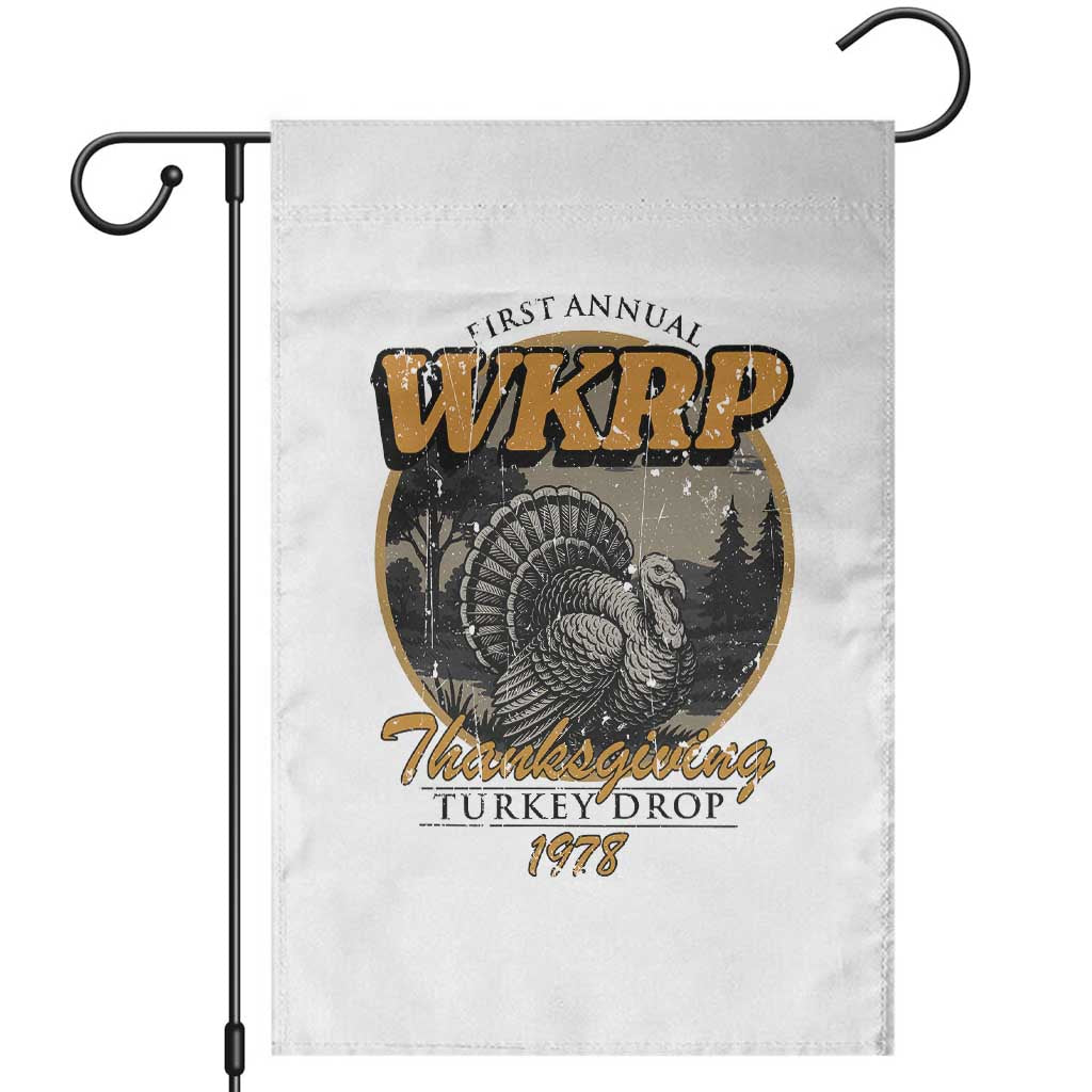 Retro WKRP Thanksgiving Turkey Drop 1978 Garden Flag Distressed Vintage Holiday TS02 White Print Your Wear
