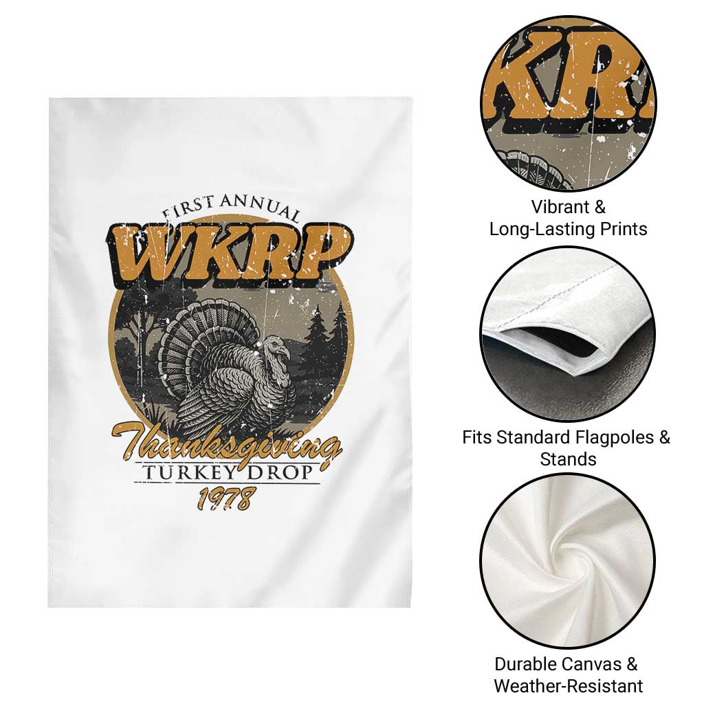 Retro WKRP Thanksgiving Turkey Drop 1978 Garden Flag Distressed Vintage Holiday TS02 Print Your Wear