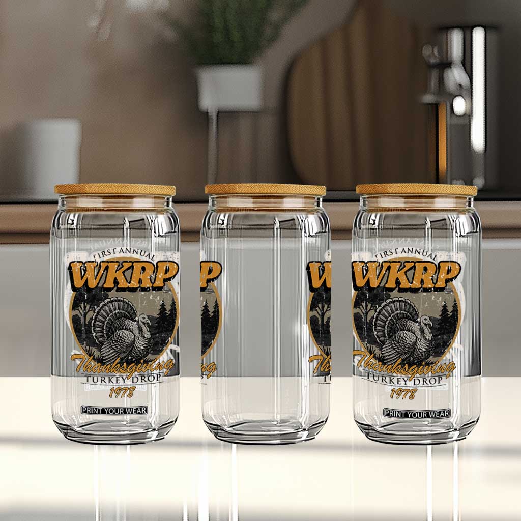 Retro WKRP Thanksgiving Turkey Drop 1978 Glass Can Distressed Vintage Holiday TS02 Print Your Wear