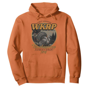 Retro WKRP Thanksgiving Turkey Drop 1978 Hoodie Distressed Vintage Holiday TS02 Orange Print Your Wear