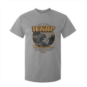 Retro WKRP Thanksgiving Turkey Drop 1978 T Shirt For Kid Distressed Vintage Holiday TS02 Sport Gray Print Your Wear