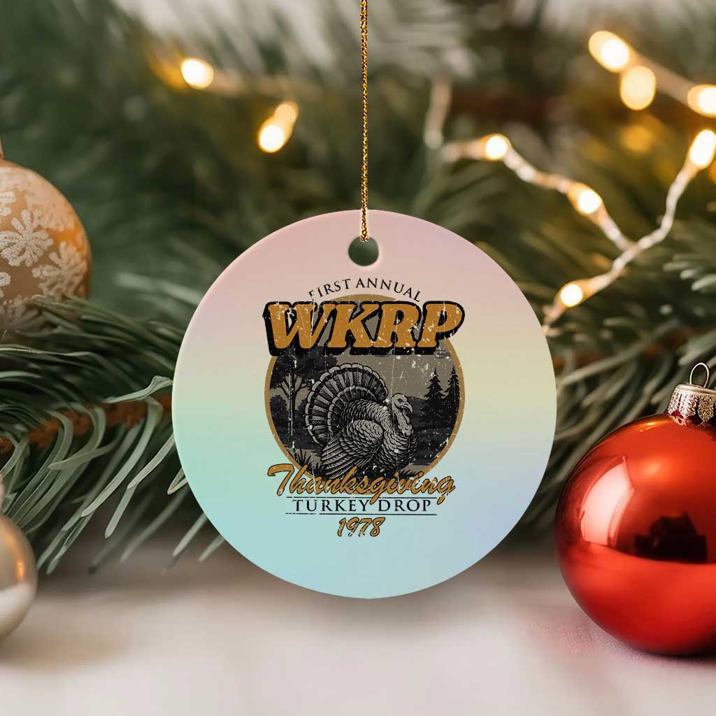 Retro WKRP Thanksgiving Turkey Drop 1978 Ceramic Ornament Distressed Vintage Holiday TS02 1pc Pastel Print Your Wear