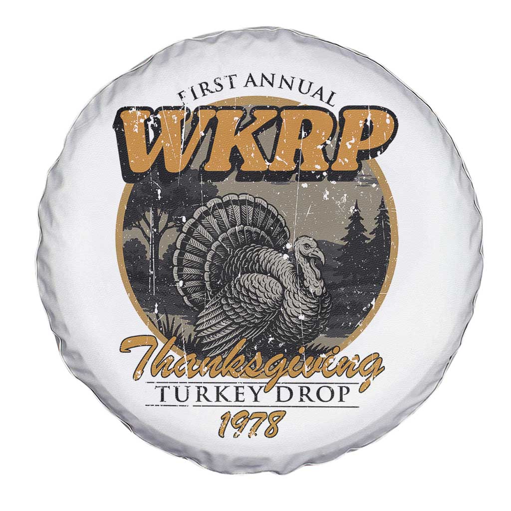Retro WKRP Thanksgiving Turkey Drop 1978 Spare Tire Cover Distressed Vintage Holiday TS02 Print Your Wear