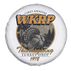 Retro WKRP Thanksgiving Turkey Drop 1978 Spare Tire Cover Distressed Vintage Holiday TS02 Print Your Wear
