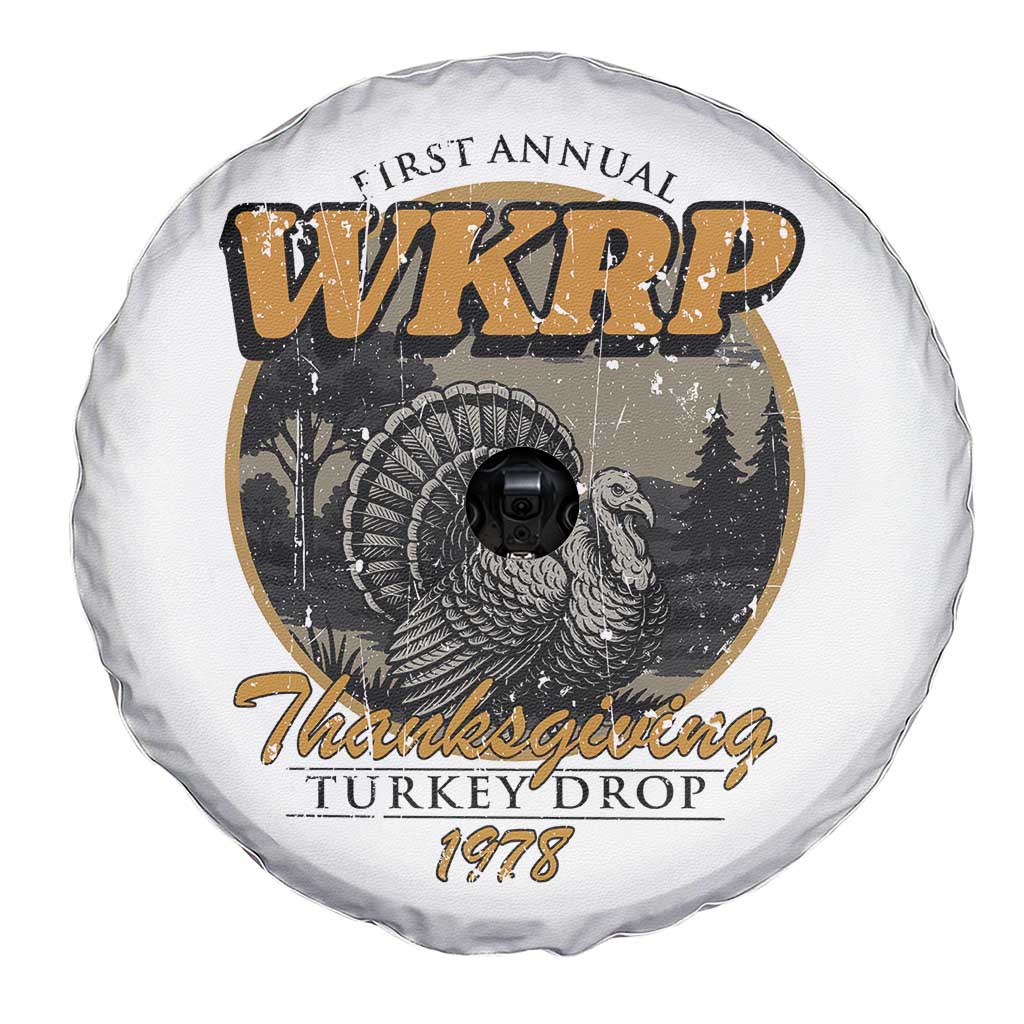 Retro WKRP Thanksgiving Turkey Drop 1978 Spare Tire Cover Distressed Vintage Holiday TS02 Print Your Wear