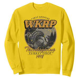 Retro WKRP Thanksgiving Turkey Drop 1978 Sweatshirt Distressed Vintage Holiday TS02 Daisy Print Your Wear