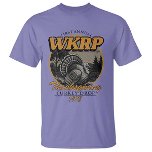 Retro WKRP Thanksgiving Turkey Drop 1978 T Shirt Distressed Vintage Holiday TS02 Violet Print Your Wear