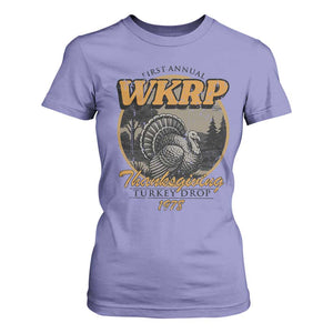 Retro WKRP Thanksgiving Turkey Drop 1978 T Shirt For Women Distressed Vintage Holiday TS02 Violet Print Your Wear