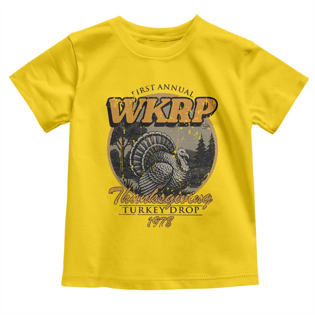 Retro WKRP Thanksgiving Turkey Drop 1978 Toddler T Shirt Distressed Vintage Holiday TS02 Daisy Print Your Wear