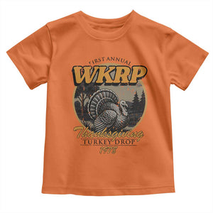 Retro WKRP Thanksgiving Turkey Drop 1978 Toddler T Shirt Distressed Vintage Holiday TS02 Orange Print Your Wear
